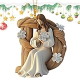 Religiöser Weihnachtsanhänger, Weihnachtsbuchstabe Jesus Ornament, Weihnachtsbuchstabe Jesus Ornament Alphabet Jesus geformt Weihnachtsbaum Ornament | Hängende religiöse christliche Ornamente, 2D