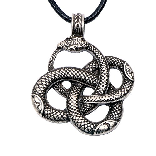 Dragon Necklace Norse Viking Snake Ouroboros Talisman Pagan Wicca Spiritual Jewelry (4108S)