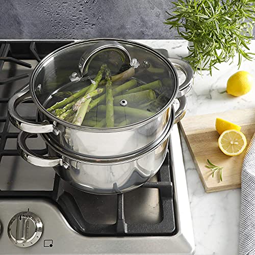 Oster Dutch Oven with Steamer Basket 3-Quart - Sangerfield Stainless Steel, Stovetop Steamer for Vegetables, Rice & Tamales, Dishwasher Safe by Oster - Image 3