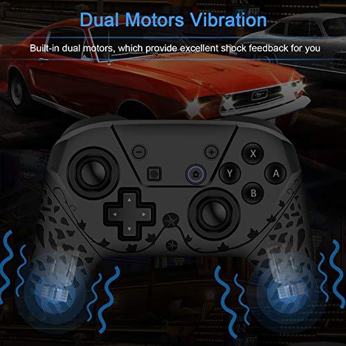 Wireless Switch Pro Controller for Switch/Switch Lite,1200mAh Built-in Rechargeable Battery Controller Gamepad Joystick. Support Screenshot and Twitch Movement, Compatible with Windows PC (Black) - Thumbnail 6