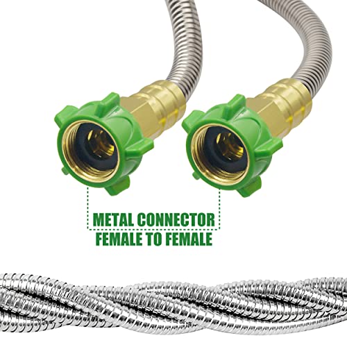 Yanwoo 304 Stainless Steel 5Ft Short Garden Hose With Female To Female Metal Connector, Flexible & Lightweight Water Hose, Drinking Water Safe (5Ft) #TOP3