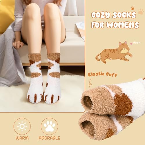 Calcetines Gatos Para Mujer Invierno - Pantuflas Térmicas Antideslizantes Con Pelo De Cordero, Tallas 39-42, Regalo Navideño Divertido