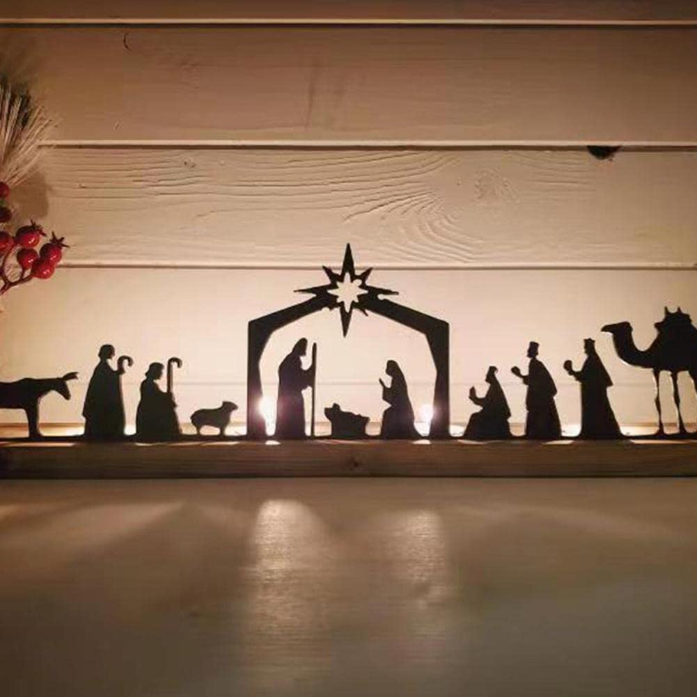 Een Kerststal Cartoon, Met Baby Jezus, Maria En Jozef In De Kribbe Met Ezel En Andere Dieren Christelijke Religieuze Illustratie 41327 1118
