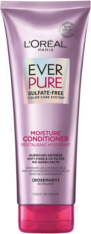 L’Oréal Paris EverPure Moisture Sulfate Free Conditioner, Hair Care for Color-Treated Hair with Rosemary Botanicals, 11 Fl Oz