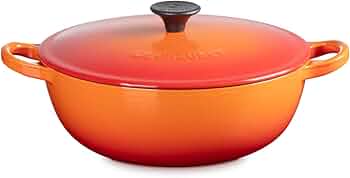 Amazon｜[ルクルーゼ] マルミット オレンジ 22cm 内側 マット