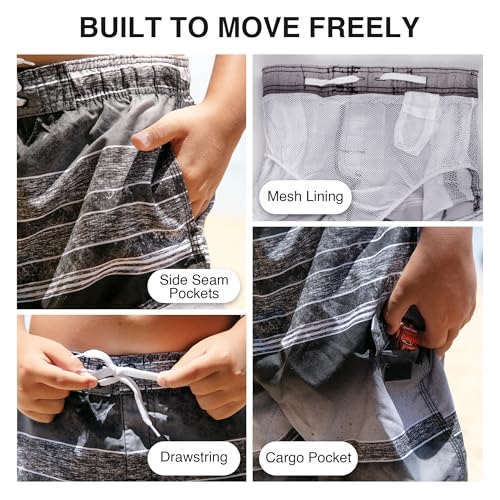 Image of Kanu Surf Boys' Toddler Vector Plaid Swim Trunks