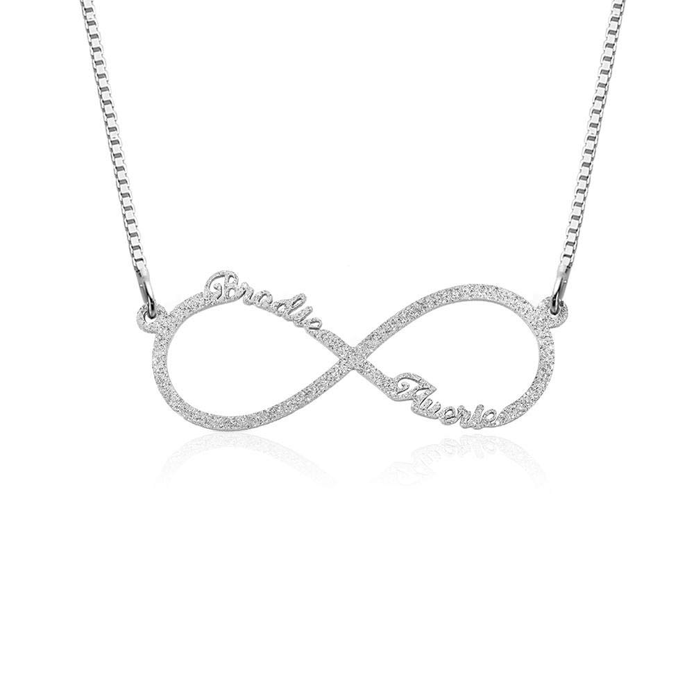 DaMeiPersonalised Women Infinity Necklace with 1-6 Name Engraved Customised Familiy Best Friends Necklace for Girlfriend Sisters Custom Friendship Necklace for Mother bff