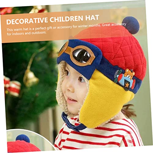 Homoyoyo 2Pcs Thickened Winter Pilot Hats Adorable Fleece Lined Caps for Boys Portable Wear Resistant Decorative Headwear for Cold Weather Activities2