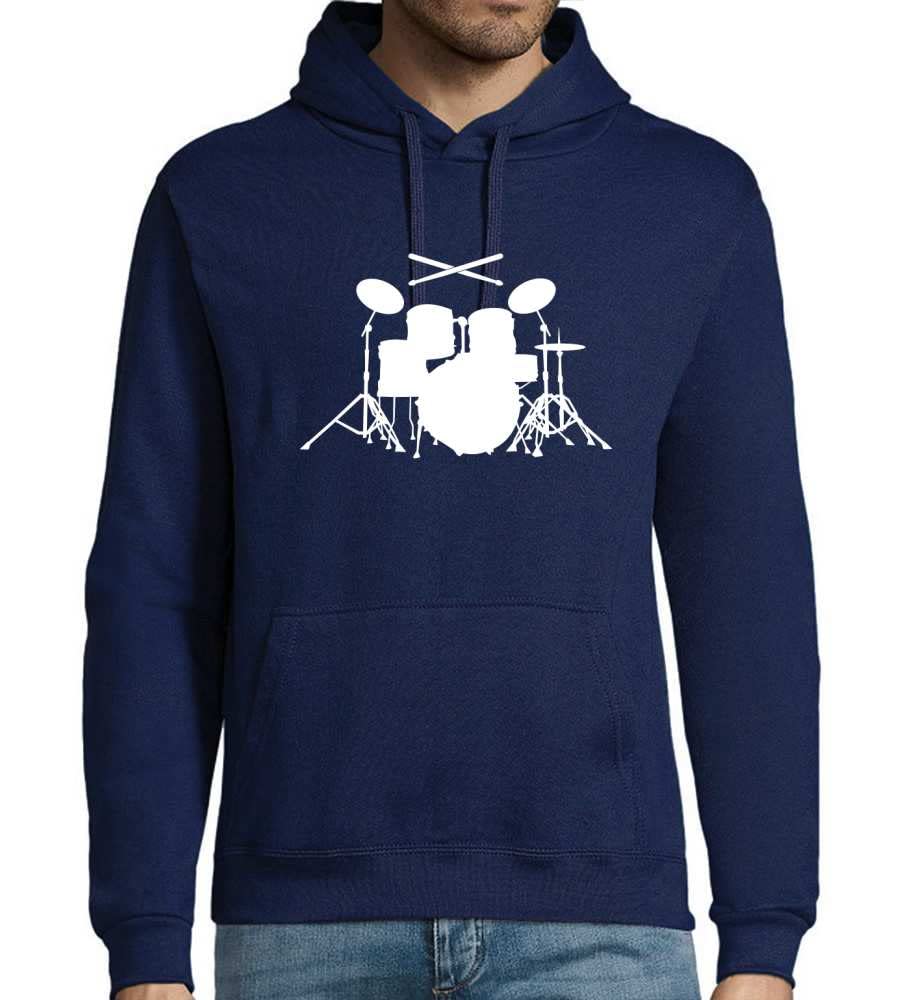Perkusja z patyczkami męska bluza z kapturem, grantowy, 4XL