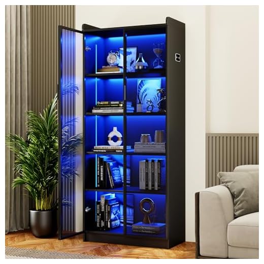 Dystler LED Display Cabinet with Adjustable Shelves