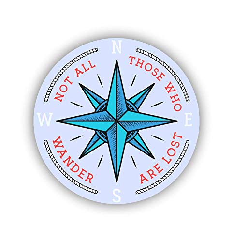 2-Pack 'Not All Those Who Wander Are Lost' Stickers - Vinyl, Self-Adhesive, 5x5 Inches