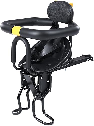 Miniatura 7 de INNOLIFE Asiento de bicicleta para niños, asiento de bicicleta para niños montado en la parte delantera con barandilla para niños de 8 meses a 6
