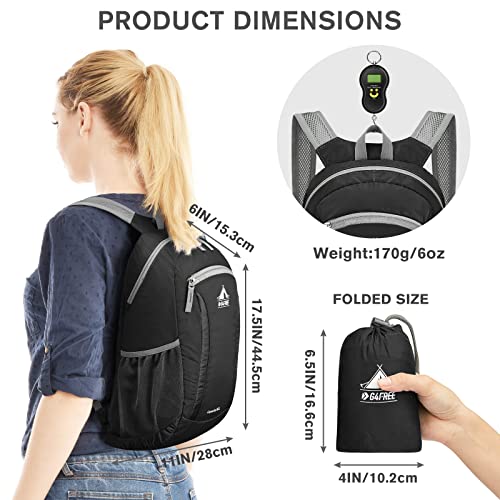 Mochila Deportiva Plegable para Senderismo 16L Gris miniatura 6