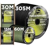 TECEUM Paracord Type III 550 Schwarz (Black) – 30 m – 4mm – Taktisches Seil – Outdoor-Paracord – Für Camping & Wandern – EDC-Fallschirmseil – Robustes Überlebensseil (100 ft) 016