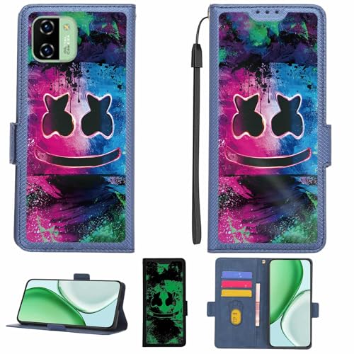 Aroepurt Case Compatible for SUNMAX Model 6 Pro Max 3G 4G Phone Case Flip Cover [with Tempered Glass Screen Protector][RFID Blocking][Luminous Effect] LPT-BQ