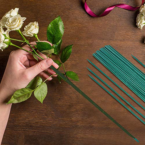 image for GROWNEER 60 Packs 12 Inches Green Wood Plant Stakes Wooden Floral Supp