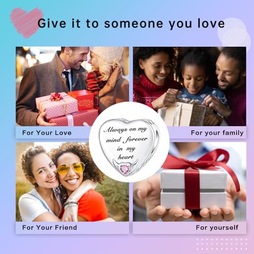 Image of LUXILLA Love You Best Friend Grandma Wife Heart Charm 925 Sterling Silver Charms Fit for Bracelets Necklace Jewelry Gift for Women
