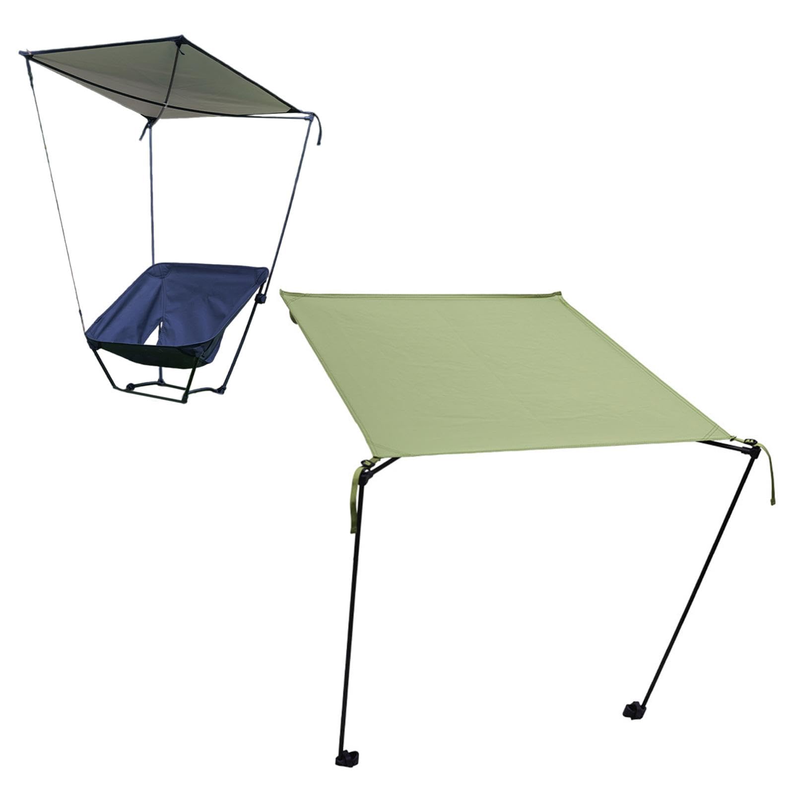 B Baosity Sombra de Silla de Camping Desmontable de Poliéster Resistente con Toldo Portátil Y Mecanismo de Ajuste Rápido Adecuada para Jardín Patio Camping Y, Verde