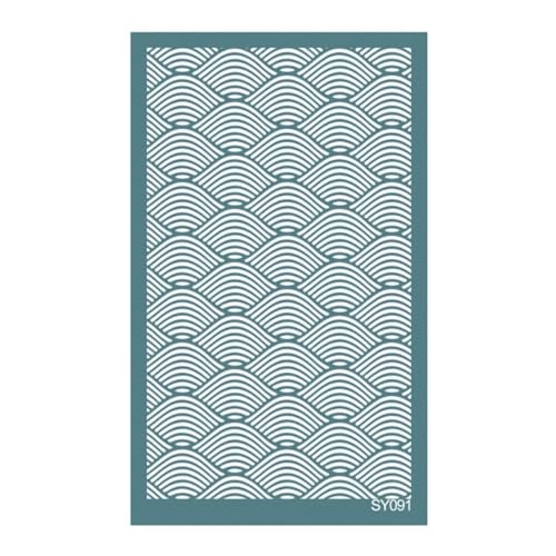 MANGOUSONG Screen Printing Kit,15x9cm Silk Screen Stencils for Clay Reusable Silkscreen Print Clay Jewelry Making Art Craft Earrings Making Supply Tools Style 6