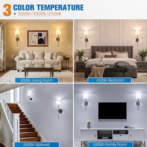 Image of NIORSUN Battery Operated Wall Sconce Set of 2,Gold-Black Rechargeable Wall Lights with 10400mAh Dimmable Bulbs and Remote,9 Colors Wireless Wall Lamps for Bedroom Living Room Hallway Decor