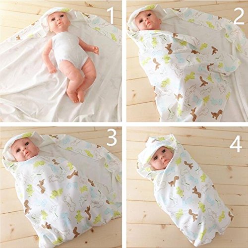 Cuteon Swaddle Blankets Muslin Blankets For Unisex Baby- Blue Cloud Rainbow #TOP5