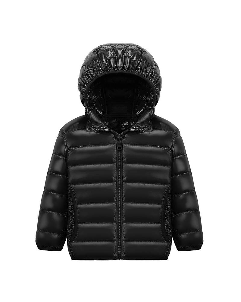 HONGBI Kinder Down Hoody,Kurze Leichte Daunenjacke mit Kapuzen Warme wasserdichte Winterjacke Outdoor Steppjacke Daunenmantel Gepolsterte Jacke Winter Winddicht Übergangsjacke für Maedchen Jungen