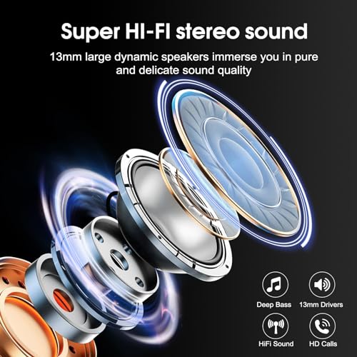 Wireless Earbuds, 48Hrs Bluetooth 5.3 Headphone in Ear with 4 ENC Mics