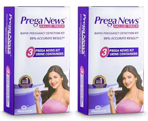 Image of Prega News Value Pack One Step Urine HCG Pregnancy Test Kit Device - Pack of 3 Test Kits | 99% Accurate Results in 5 Mins| India's No 1 Pregnancy Kit x 2