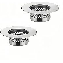 Bathroom Sink & Bathtub Drain Filter Strainer Set - 2 Pack Hair Catcher with Universal 1.25-1.6 Inch Drain Cover for Shower, Vanity, RV Sink - Anti-Clog, Easy-Clean, Gap-Free Design