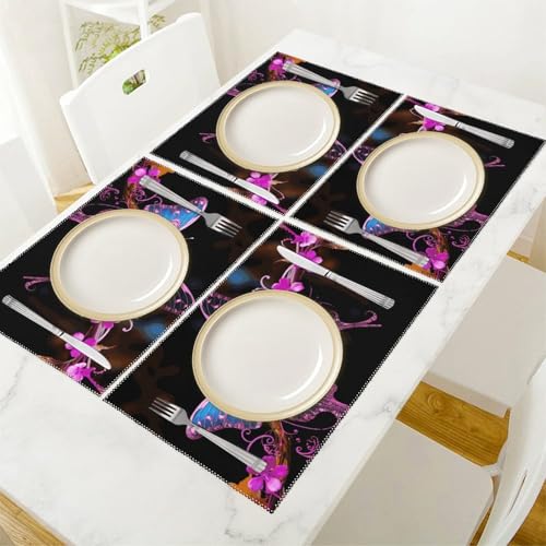 Set de table lavable et infroissable lot de 6 protections de table - 6