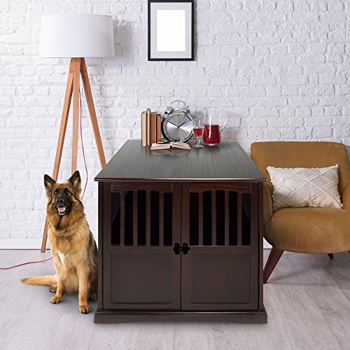 Casual Home Wooden Extra Large Pet Crate, End Table, Espresso - Image 6