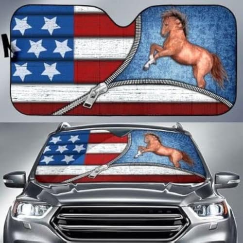 Bâche pare-brise auto robuste taille M avec motif cheval américain