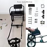 DWZL Hundezugwagen mit Sitz und abnehmbarem Anhänger - Für Hunde von 10 bis 60 kg (22 bis 132 lb) - Mit Zuggurt, 14 Zoll (36 cm) All-Terrain-Reifen + Fußbremse(Size:Dog Weight 40-60kg)