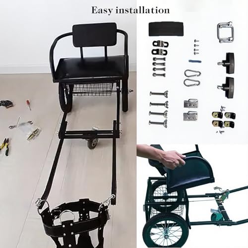 DWZL Hundezugwagen mit Sitz und abnehmbarem Anhänger - Für Hunde von 10 bis 60 kg (22 bis 132 lb) - Mit Zuggurt, 14 Zoll (36 cm) All-Terrain-Reifen + Fußbremse(Size:Dog Weight 40-60kg)