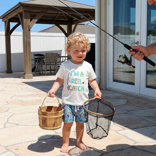 Kupretty Baby Boy Clothes Toddler Summer Outfit Fishing T-Shirt Tees Shirt + Shorts 6 12 18 24 Months 2T 3T Clothing Set (Fish Shorts Set Blue, 18-24 Months) - Thumbnail 3