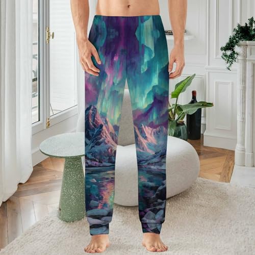 Aurora Northern Lights Men's Pajama Bottoms Sleep Lounge Soft Comfy Pants Sleepwear2