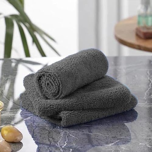 Avalon Towels Cotton Washcloths – (Pack Of 24) Size 12X12 Inches Premium Ring Spun Cotton, Super Absorbent Soft Face Towels, Gym Towels, Hotel Spa Quality, Reusable Multipurpose Towels (Grey) #TOP3