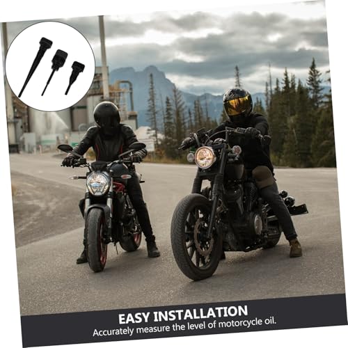 Varilla de nivel de aceite negra de plástico para moto, medidor resistente de transmisión 3