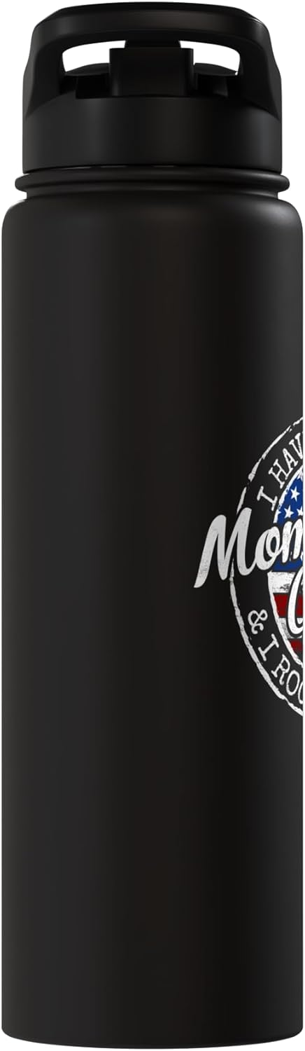 I Have Two Titles Mom & Grandma Vintage Stamp Mothers Day Stainless Steel Insulated Water Bottle