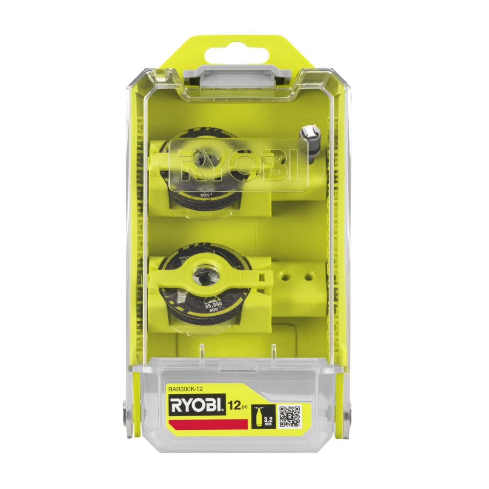 Ryobi Green Rar300k-12 12Pc Twist Lock Cutting Wheel Set (12 Piece)