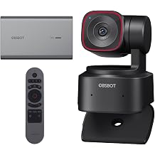 OBSBOT Tiny 2 Lite 4K Webcam & Remote & UVC to NDI Adapter Combo, AI Tracking PTZ Streaming Camera with 1/2" Sensor, Gesture Control, 60 FPS, HDR, Microphones, Web Camera for Desktop Computer, Laptop.