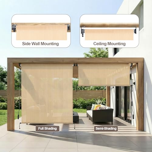 Aoodor Patio Roller Shade 7 x 8 ft HDPE Fabric by Aoodor - Used condition - Image 6