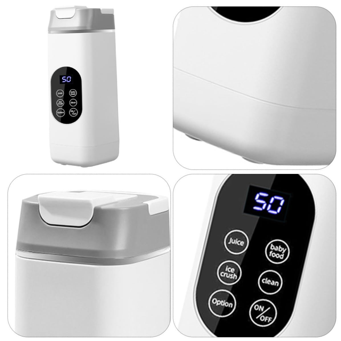 Artibetter Licuadora Portátil de Color Blanco 12 Cuchillas, Fácil de Limpiar y Recargable, Exprimidor Fresco Adecuado para Viajes al Aire Libre y Uso Diario