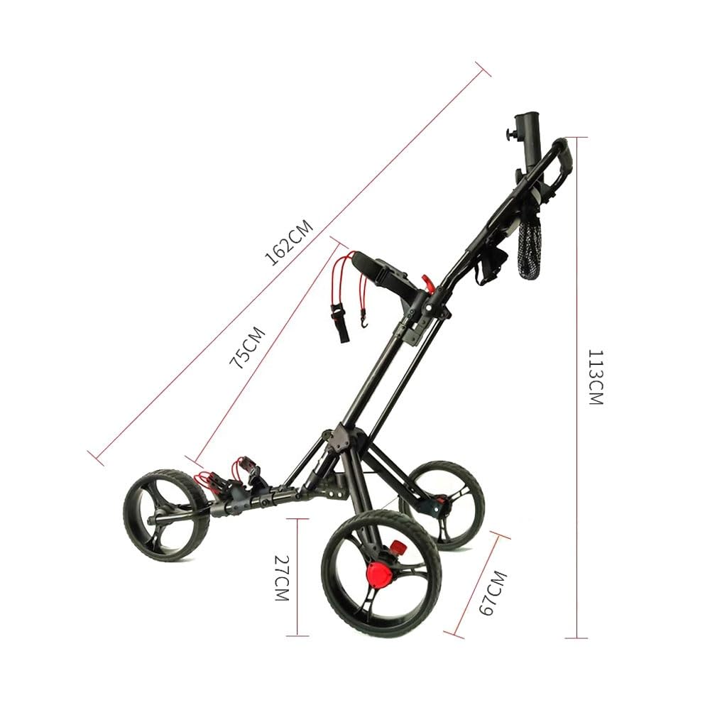 Carrello da Golf Multiuso Carrello da Golf Pieghevole a Tre Ruote/Carrello da Golf da Traino con segnapunti portaombrelli e Supporto for Bevande