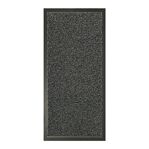Rugs Shop Rubber Runner Rugs Outdoor Heavy Duty Waterproof Pvc Backing Non Slip Muddy Paws Dirt Grabber Barrier Washable Hallway Runner Kitchen Mat (60x180, Grey Rubber Mat_Sunny)