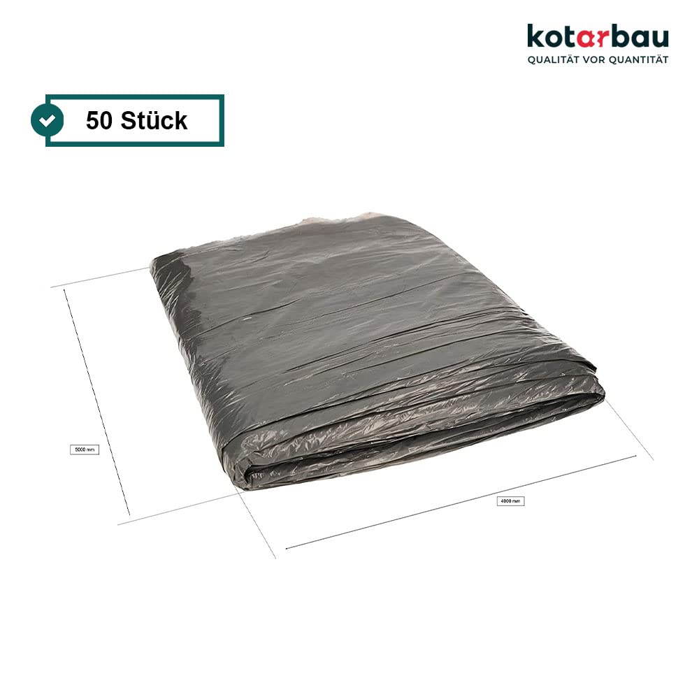KOTARBAU® 50er Set Abdeckfolie 4x5m Stark Staubschutzfolie Baufolie Plastikplane Allzweck-Folie Malerplane Malerfolie für Renovierung und Umzug