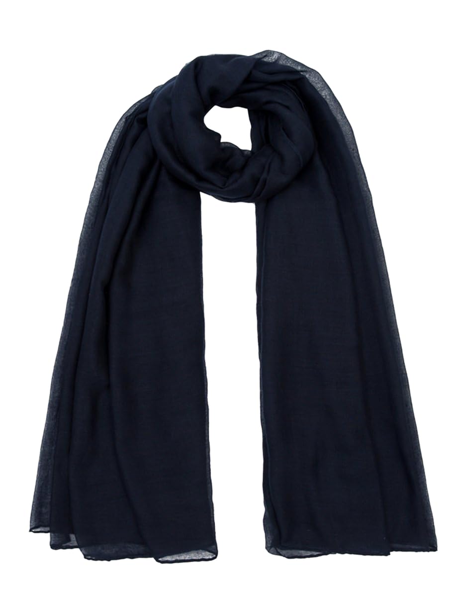World of Shawls Ladies Large Plain Sarong Scarf Dress Wrap Cover Up Beachwear Swimwear (Dark Navy)