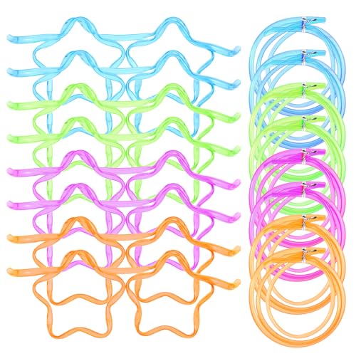8PCS Star Straw Glasses Multiple Colors Crazy Straws Reusable Novelty Silly Glasses Straws for Parties Birthday DIY Fun Activities Annual Meeting Kids Party Funny Decoration for Kids