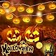 Halloween Lichterkette Kürbis, 20 LEDs Warmweiß Kürbis Lichter Schnur 3m Kürbis Deko Licht, 3D Kürbisse Deko Licht mit 2 Modi Halloween LED Lichter Deko für Halloween Party Häuseral Gärten Hof