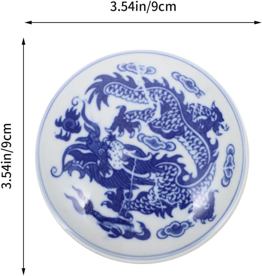 jojofuny Red Ink Pad for Stamps and Calligraphy 3.54 Inch Round Seal Inkpad Durable Ceramic Box for Chinese Painting Office Craft Use Portable Washable